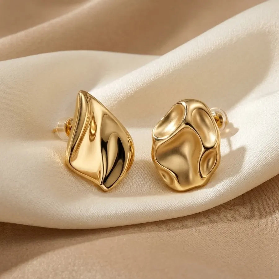 Leaf and Pebble Stud Duo